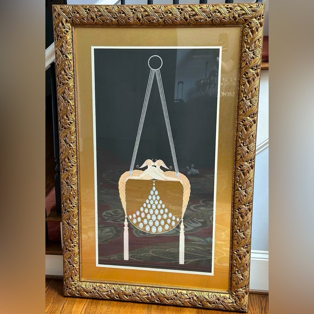 Erte (Romain de Tirtoff) "The  Clasp"  Serigraph. Gorgeous Frame and Paperwork - Picture 2 of 7